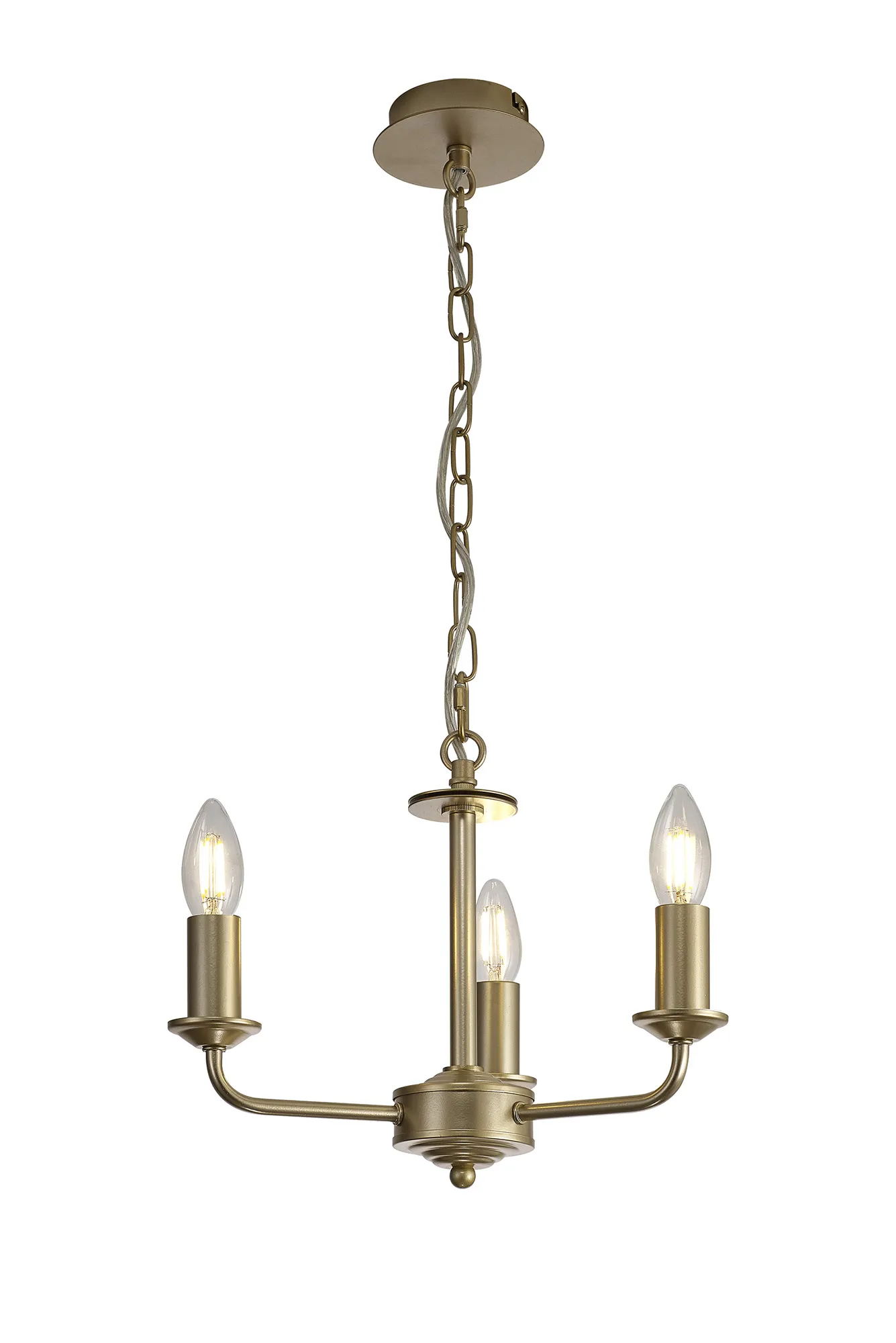 Banyan 45cm 3 Light Pendant Champagne Gold, Soft Bronze DK0963  Deco Banyan CG SB